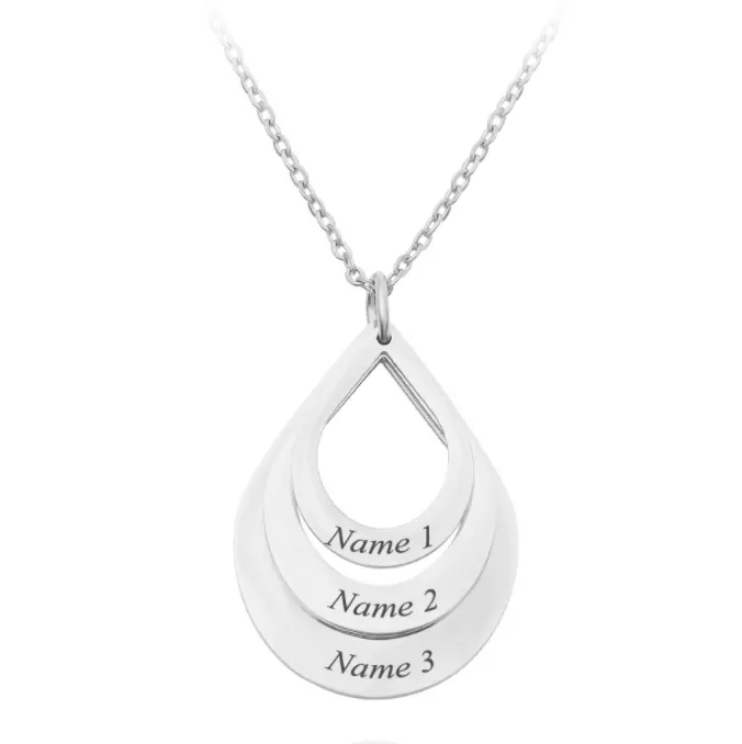 Titanium steel Custom Water Drop Pendant Necklace 7