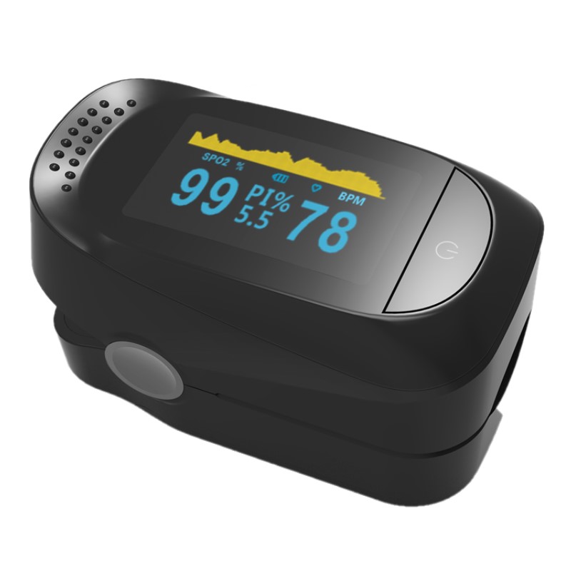 Portable Digital Fingertip Pulse Oximeter - Black 1