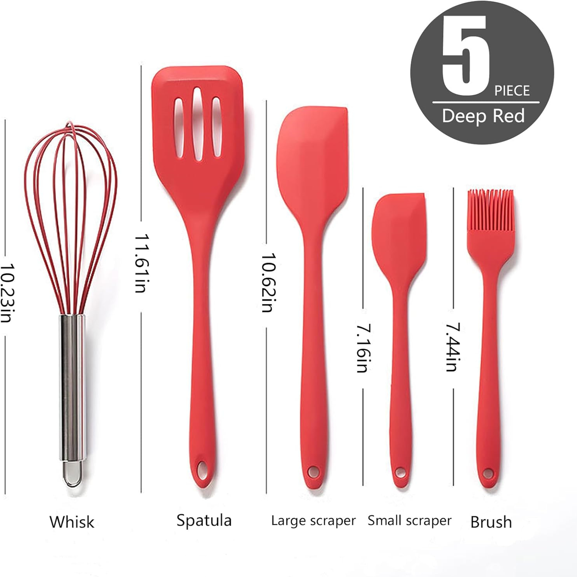 5 Pcs Kitchen Cooking Silicone Utensils Set 5