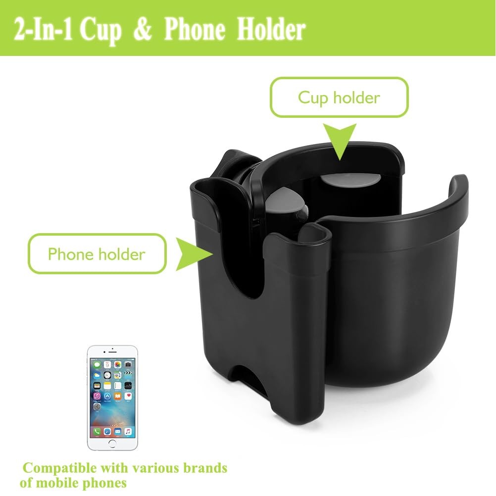 Stroller Cup Holder with Phone Holder, Bike Cup Holder, 2-in-1 Cup Phone Holder for Stroller 6