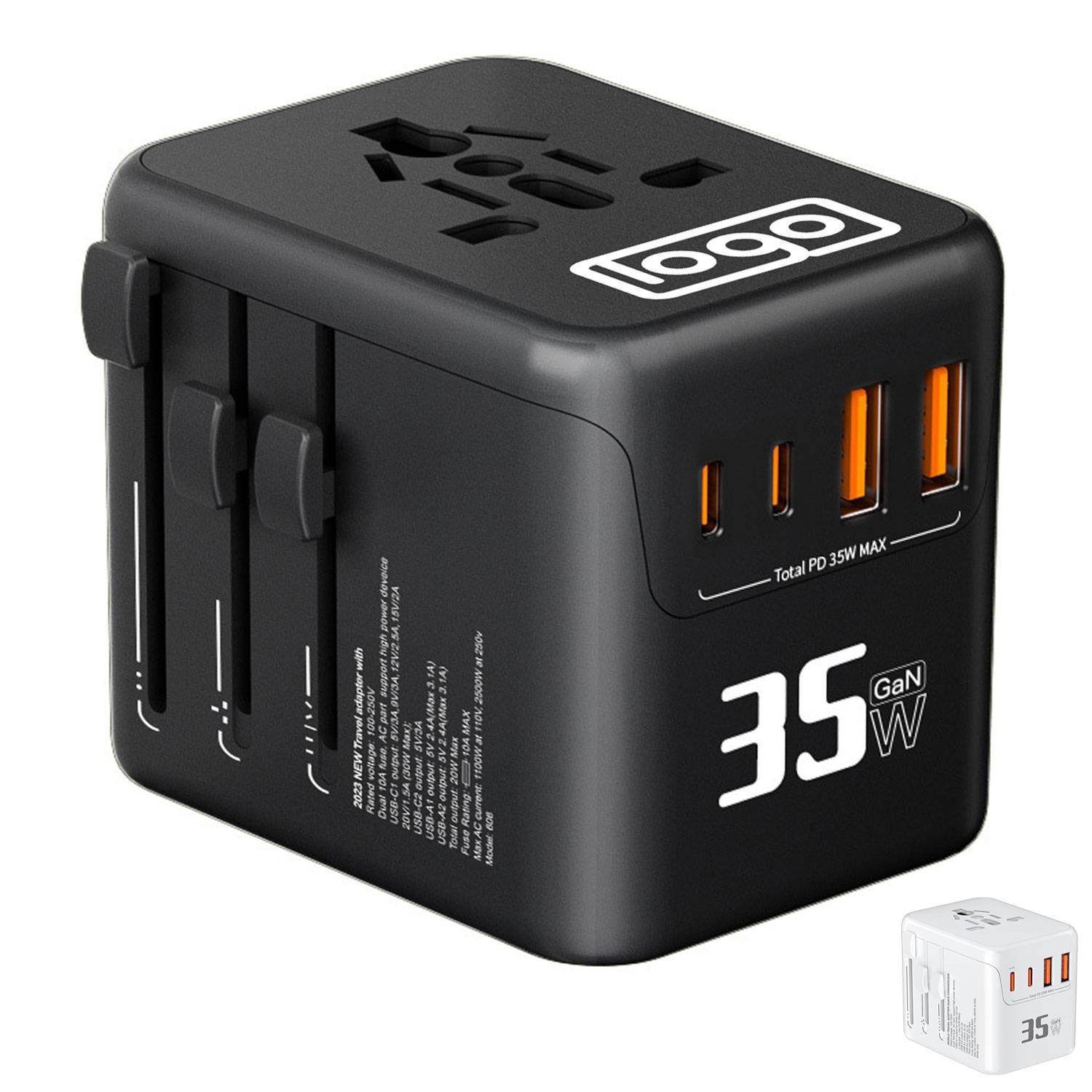 35W Universal Fast Charging Travel Adapter Compatible & Safe 3
