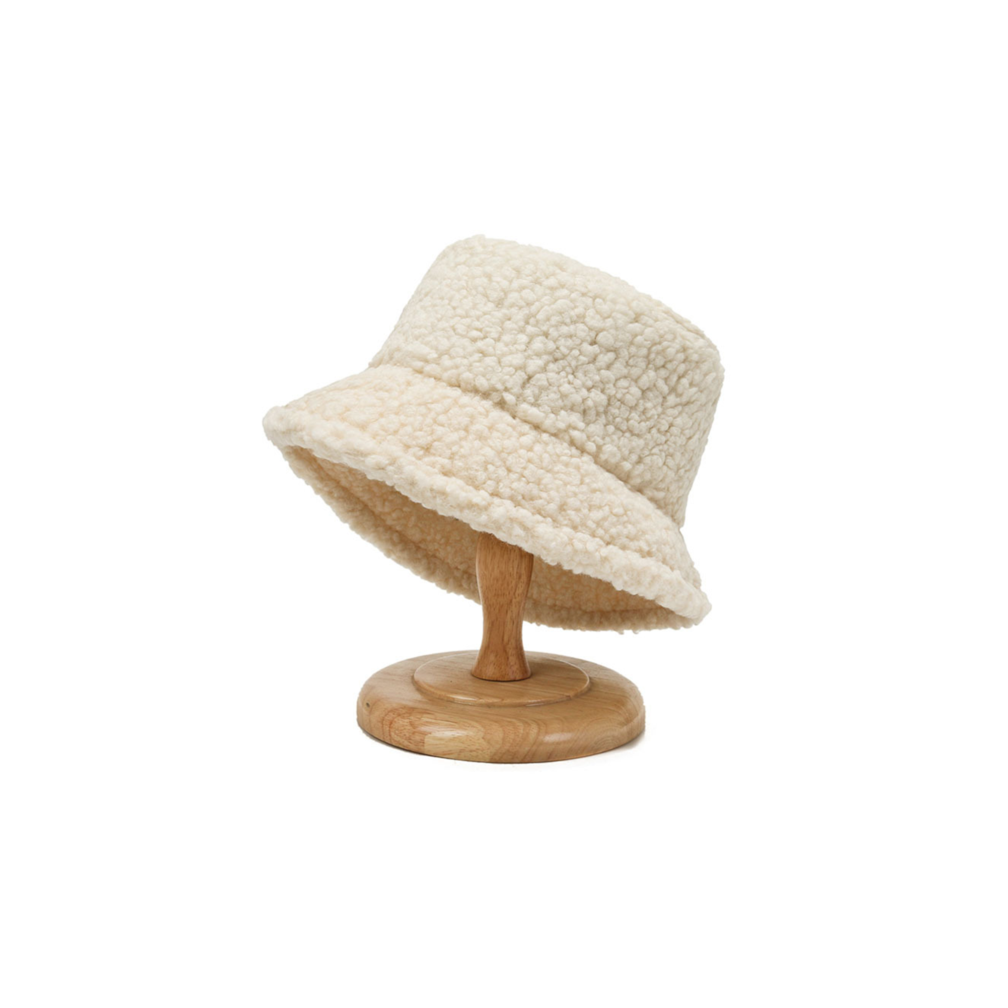 Faux Lamb Wool Bucket Hat For Cold Weather 6