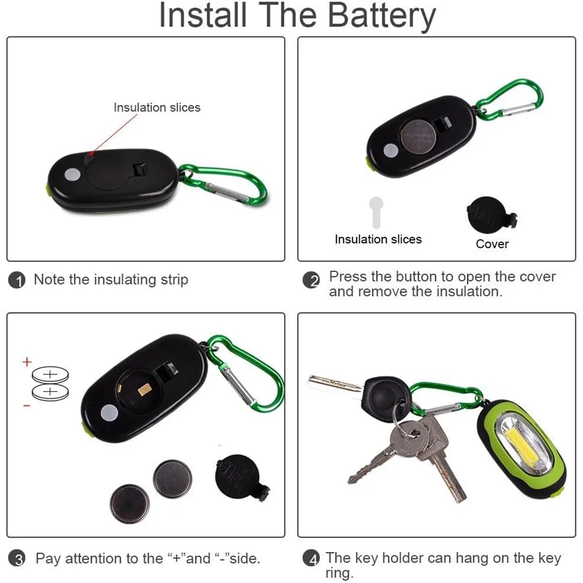 Portable Mini COB Keychain Light Flashlight with Carabiner 8