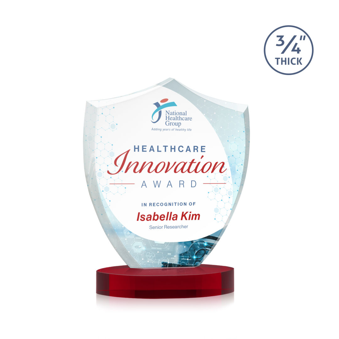 Scudo Shield VividPrint™ Award on Alberton Base - Red 13