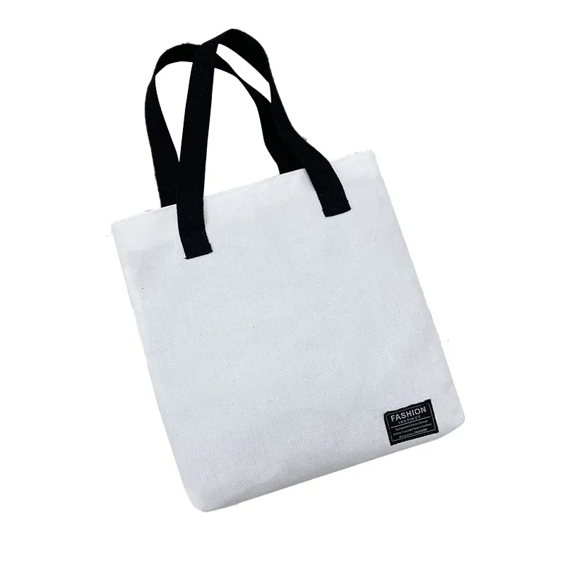 Solid Color Canvas Tote Bag