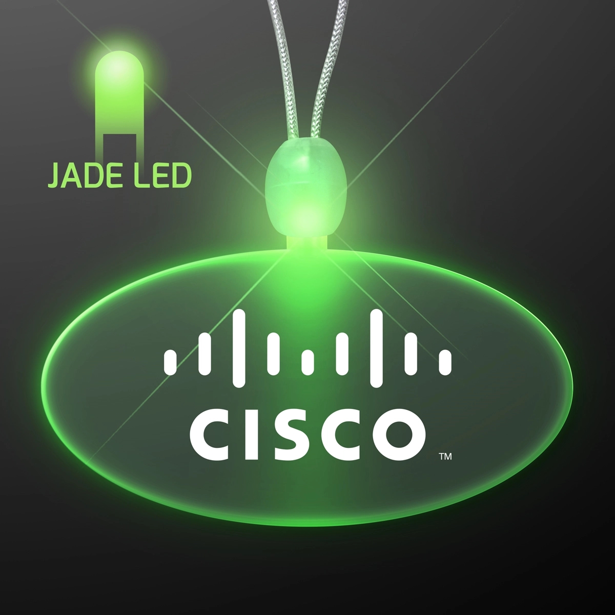 Light Up Promotional Acrylic Oval Necklace with LED 8