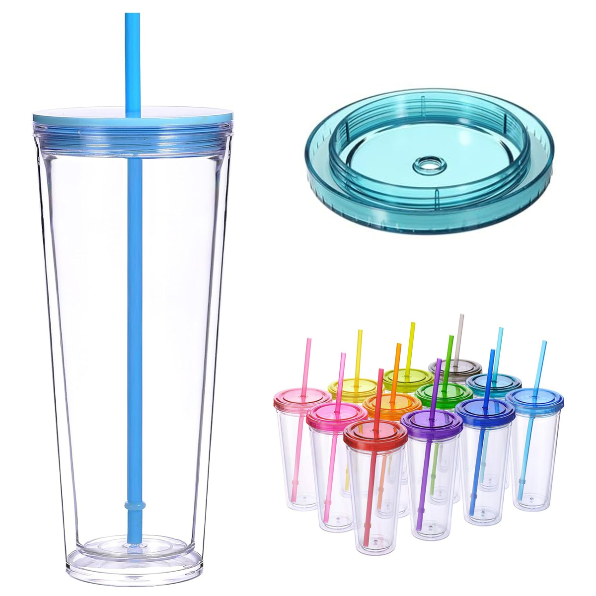 32Oz. Acrylic Tumbler with Lid and Straw for Drinks 2