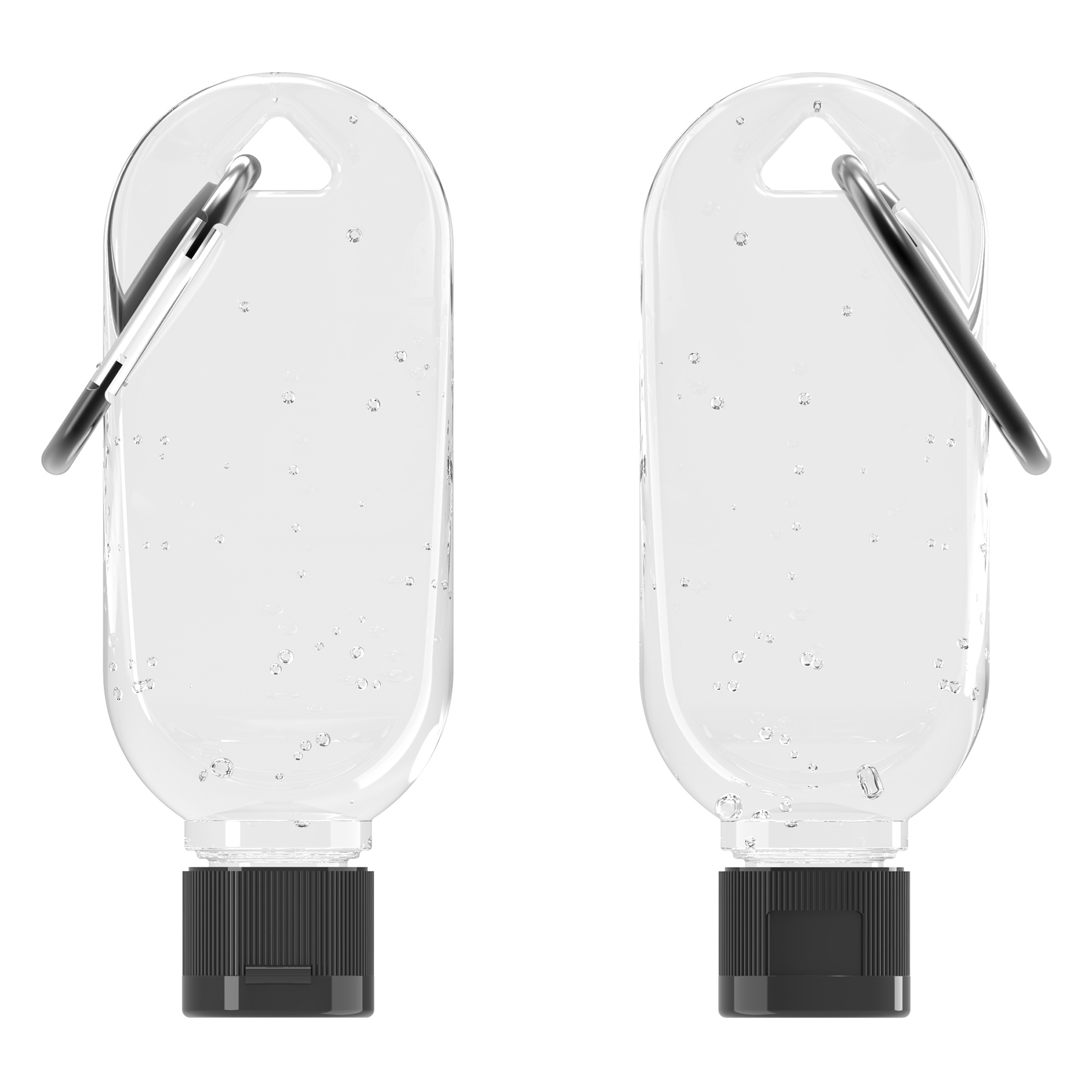 54ml (1.8oz) Antibacterial Hand Sanitizer Gel with Color-Matched Carabiner & Custom Label 1