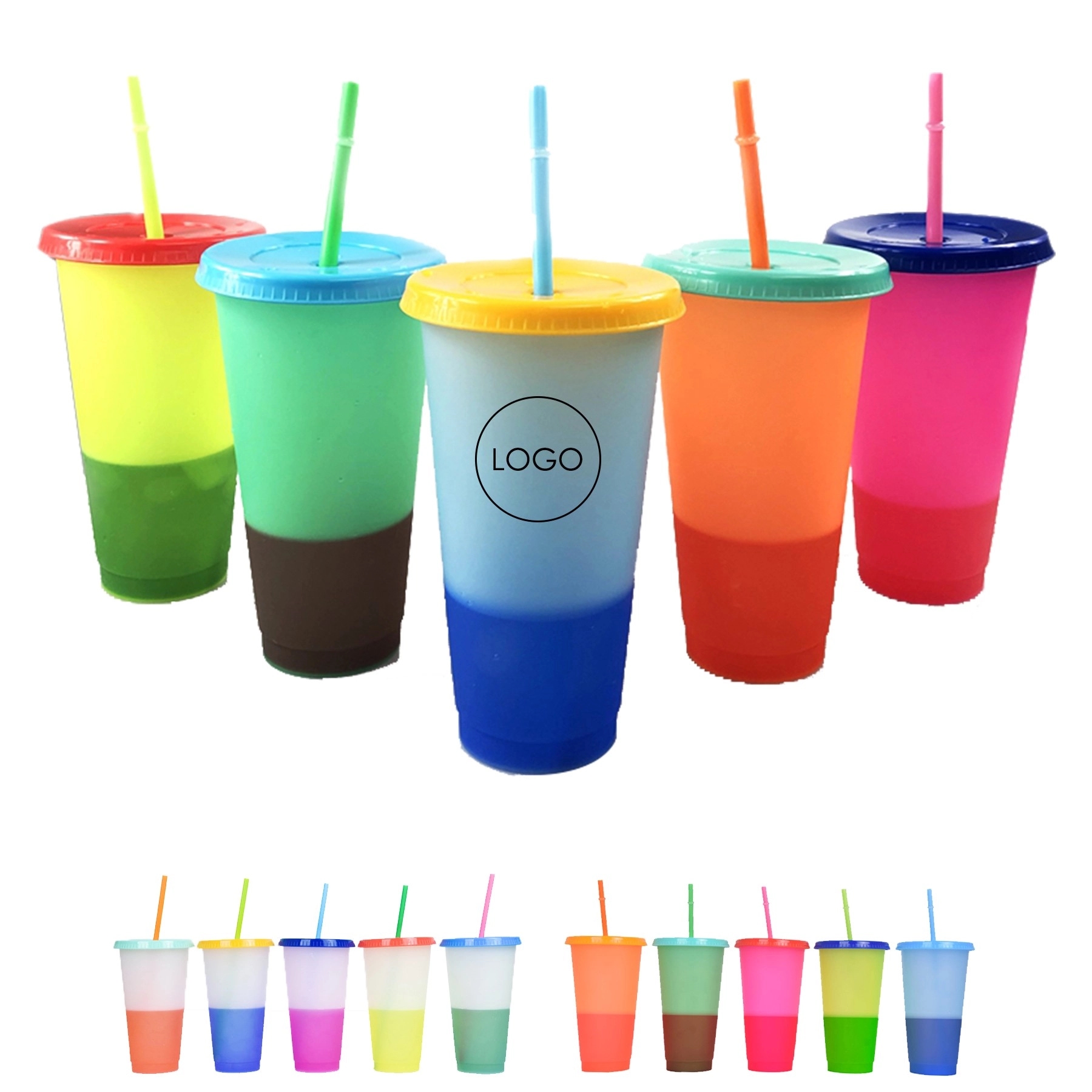24 oz. Mood Stadium Cup with Straw and Lid 1