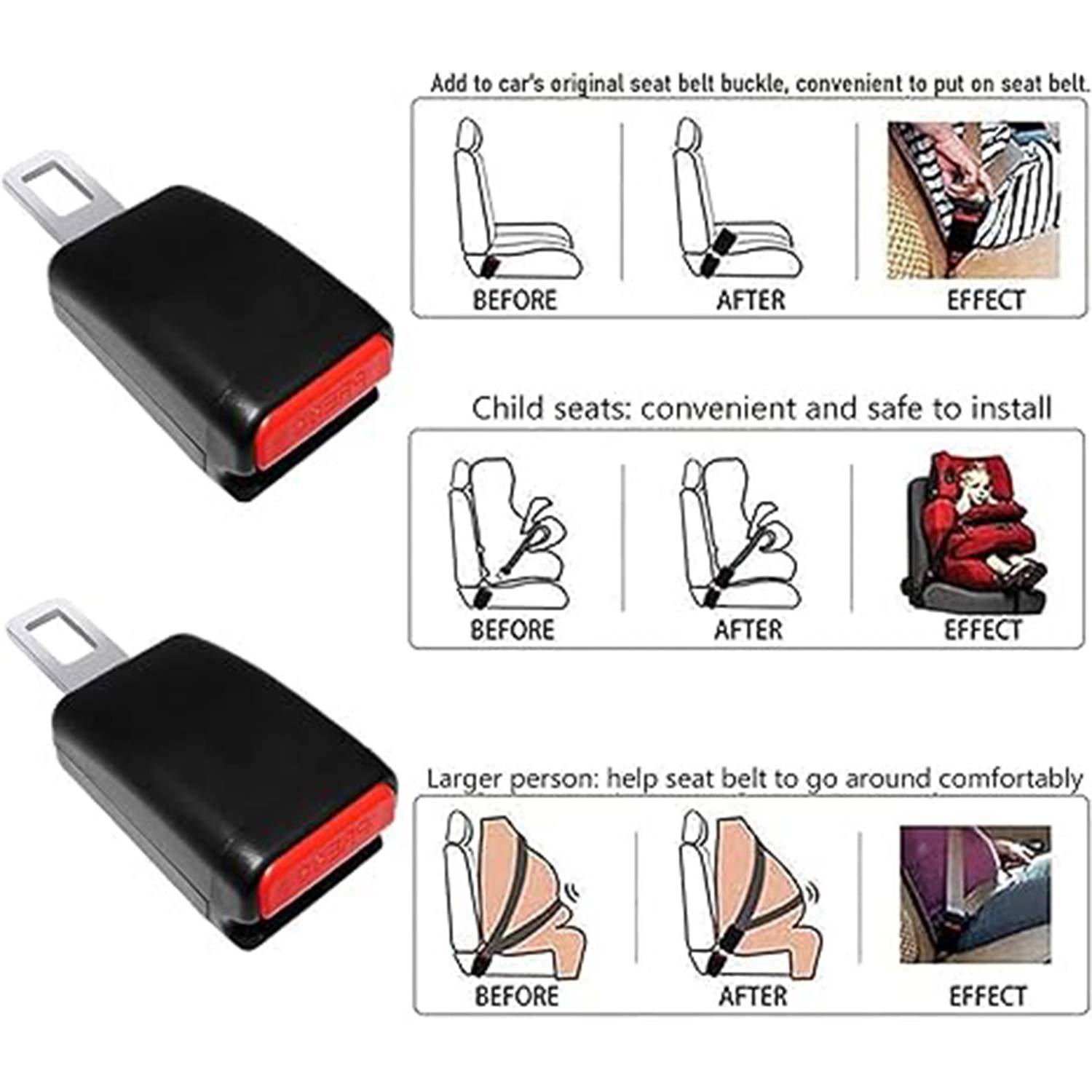 2PCS Seat Belt Extender 5