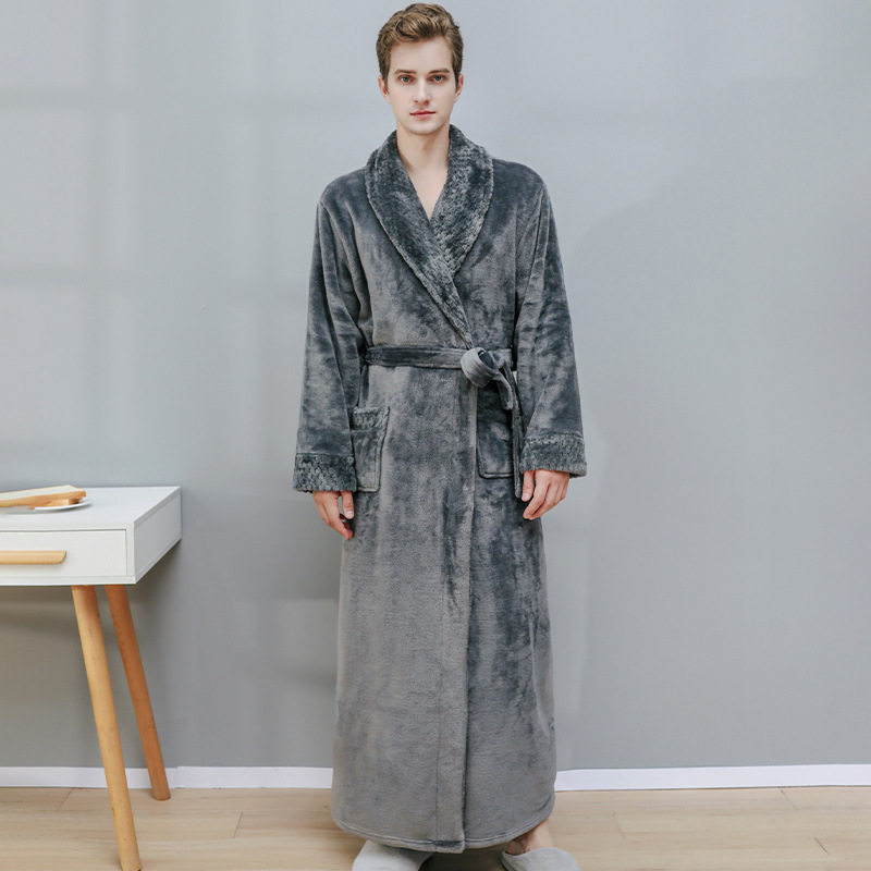 High Quality Women Men Fannel Warm Plush Robes 6