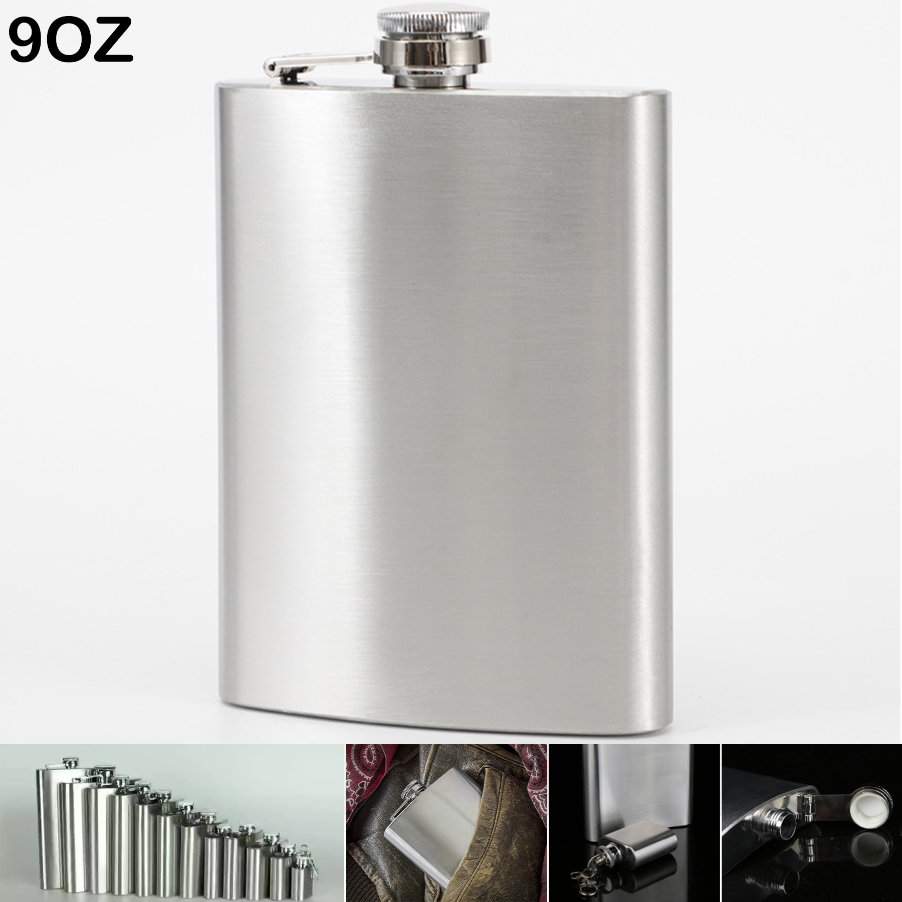 9oz 280ml Stainless Steel Hip Flask 2