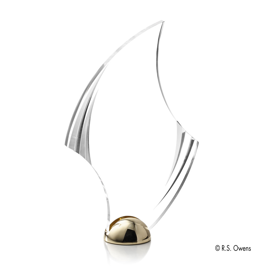 Flourish Hemisphere Award - Laser Engraved 2