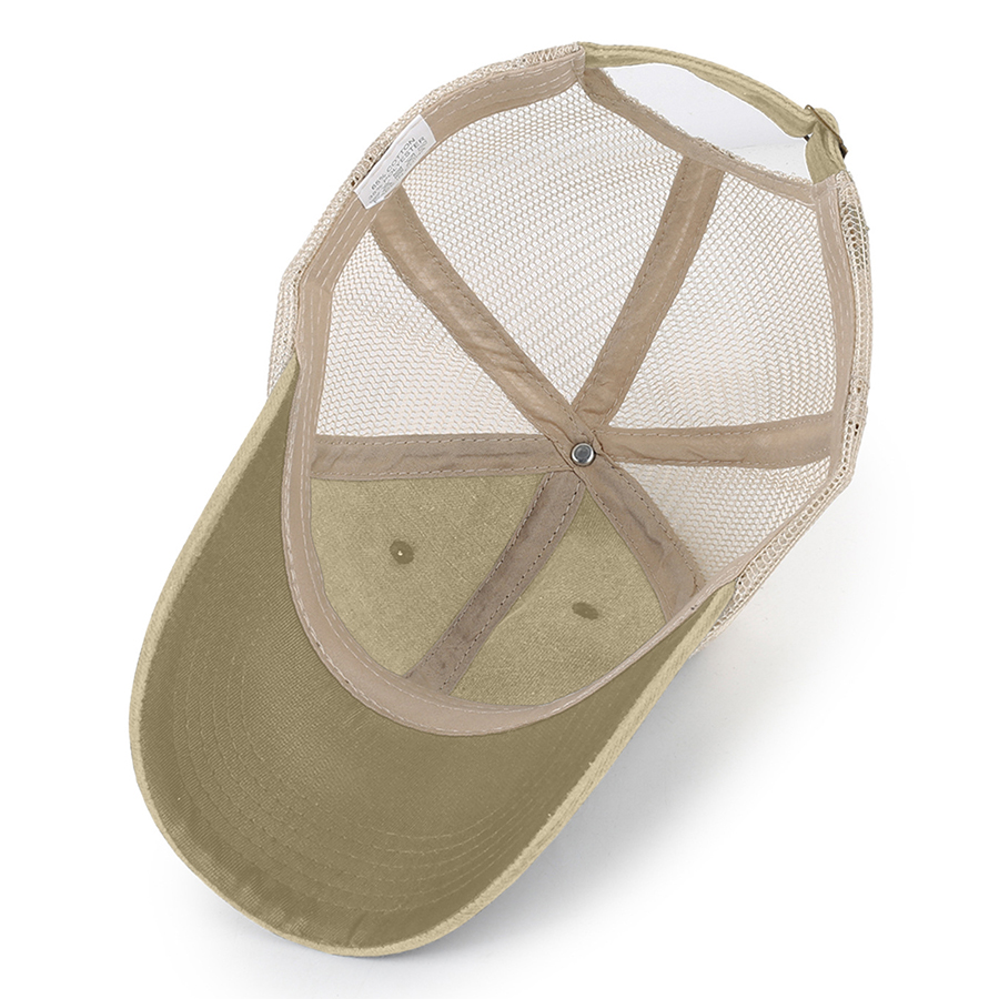 Stock 2-Tone Washed Cotton 6-Panel Trucker Cap 1