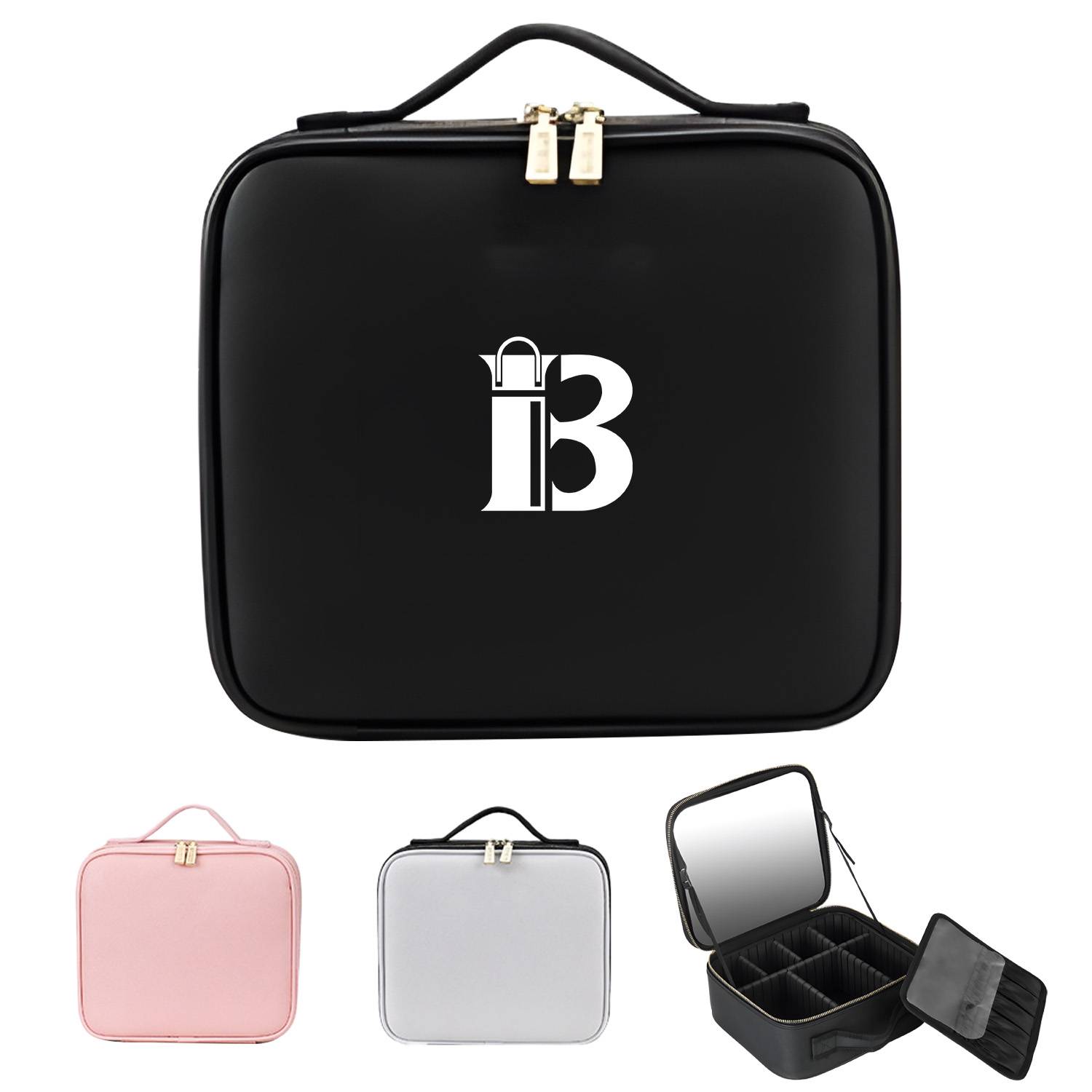 PU Leather Makeup Bag with Mirror 2