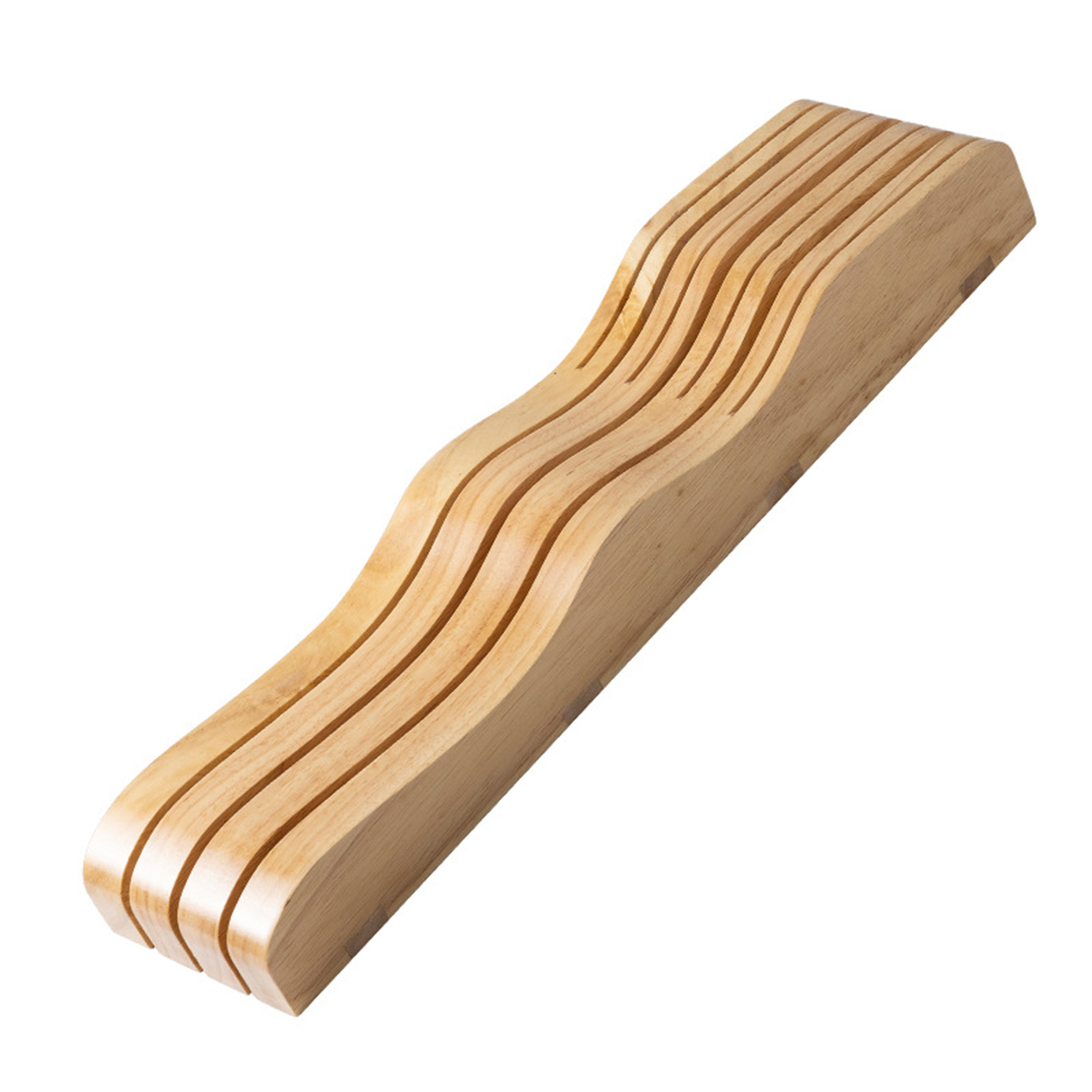 Bamboo In Drawer Knife Block Seven Slot Storage 2