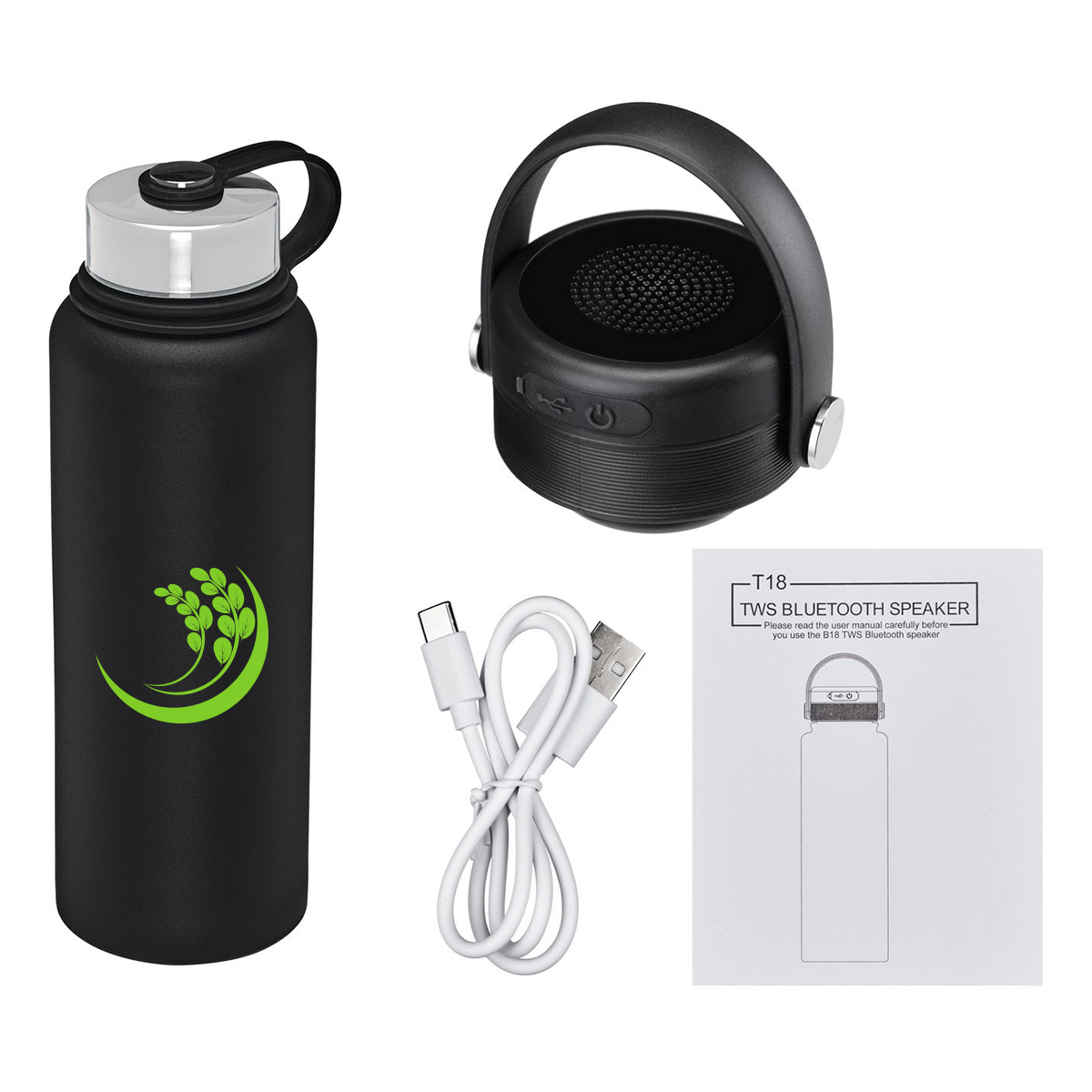 ArticFire Wireless Bluetooth Speaker Cap 40oz Stainless Steel Vacuum Bottle 10