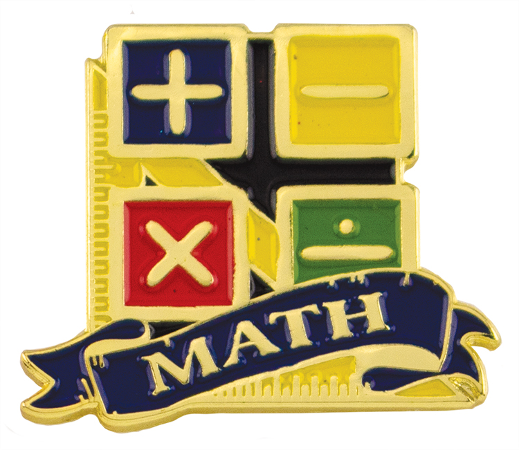 Educational Lapel Pin- Math (1-1/8")