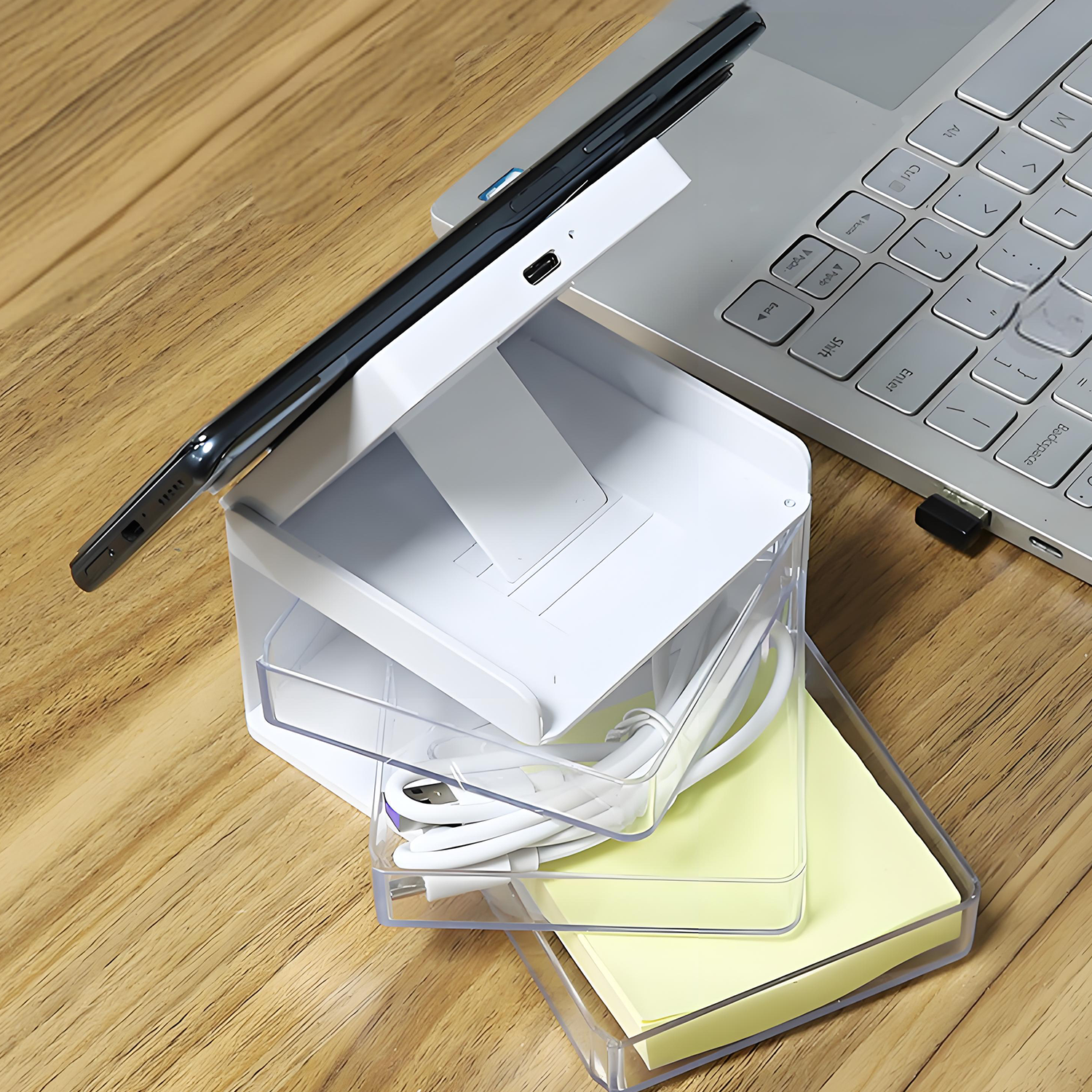 Desk Mobile Phone Stand and Small Item Storage Box 5