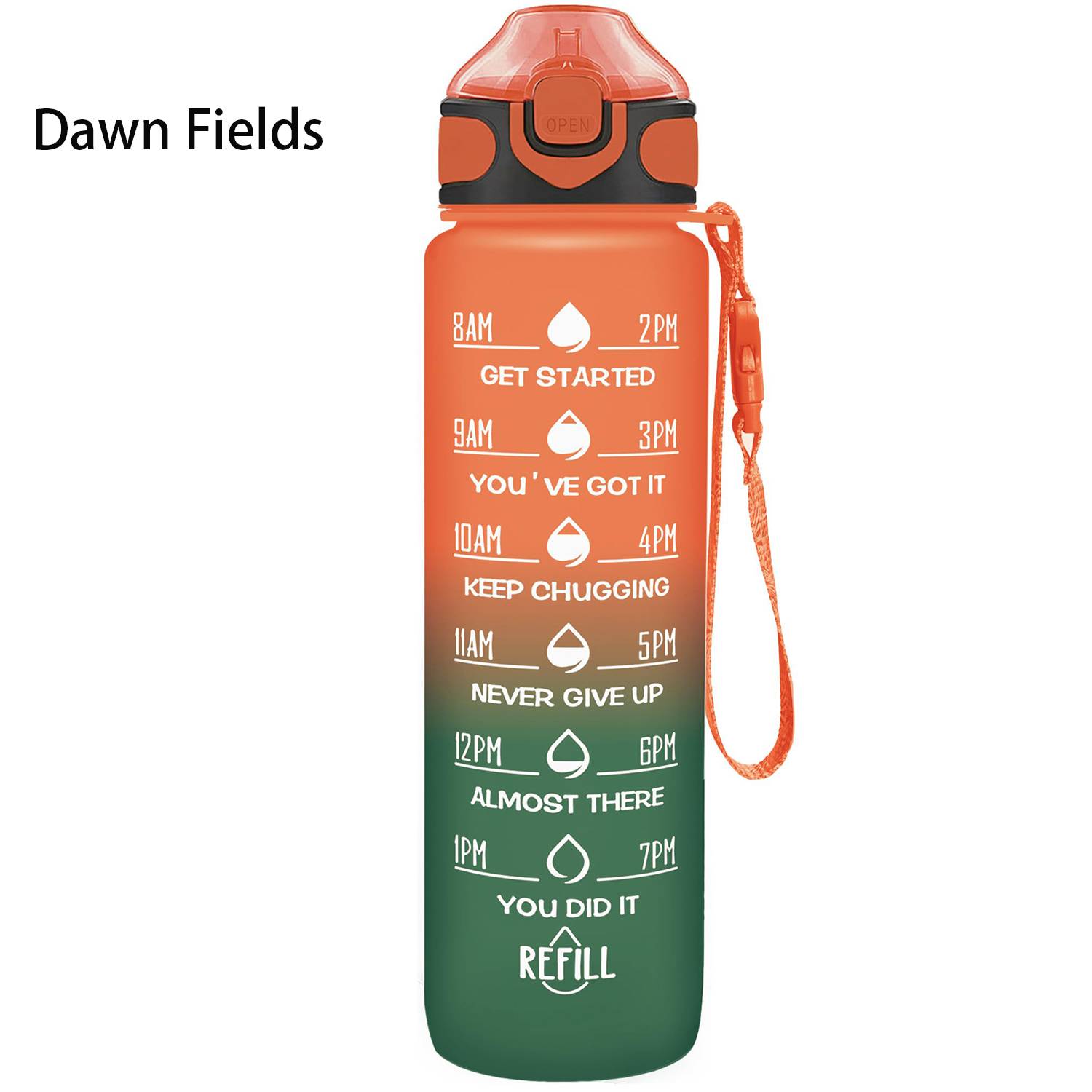 32oz BPA Free Wide Mouth Sports Water Bottle w/ Time Markers 6