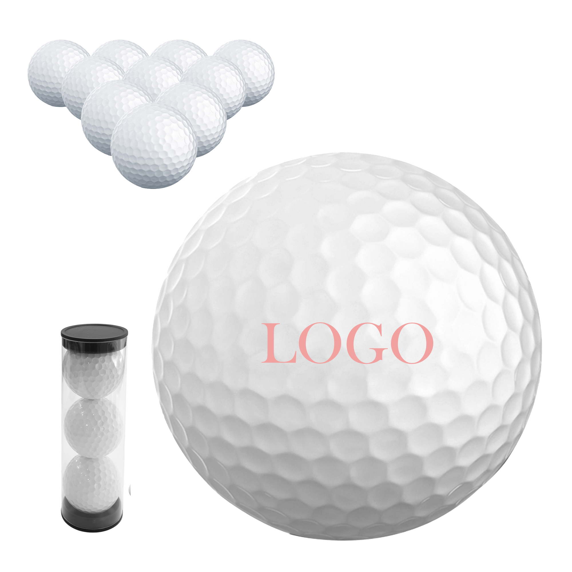 3 Golf Balls Set In Clear Tube Packaging 1