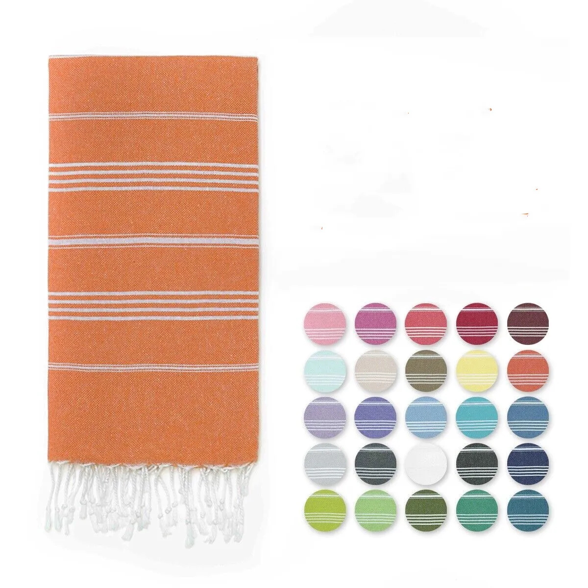 71" Striped Beach Towel With Fringe 17