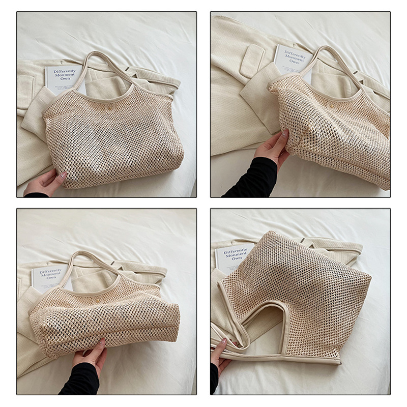 Jute Straw Woven Tote Bag, Handmade Weaving Shoulder Bag 4