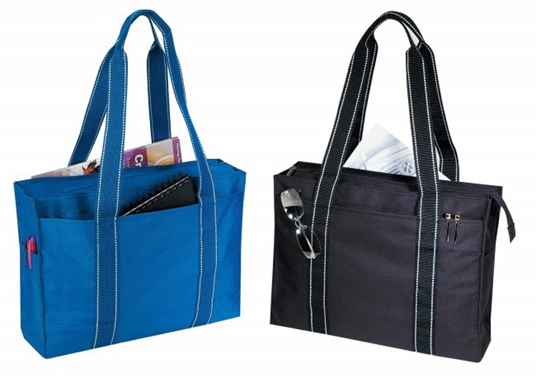 Poly Zippered Tote Bag, custom tote bag with logo imprint 1