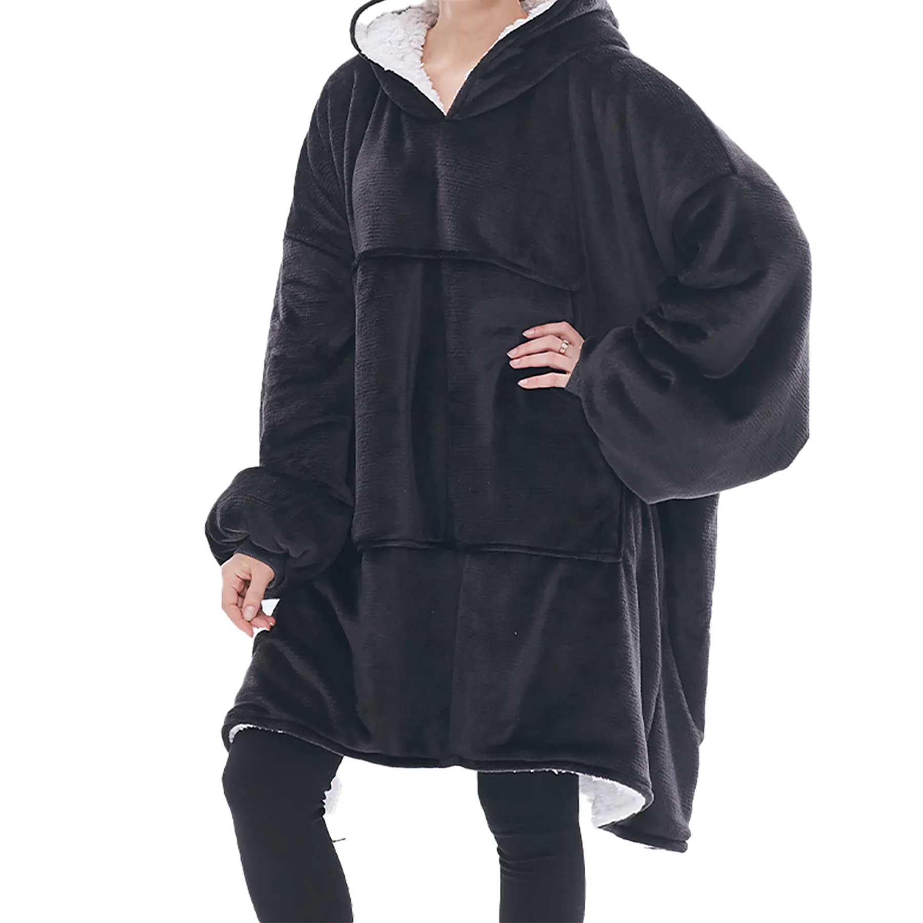 Flannel Hooded Lazy Blanket 4