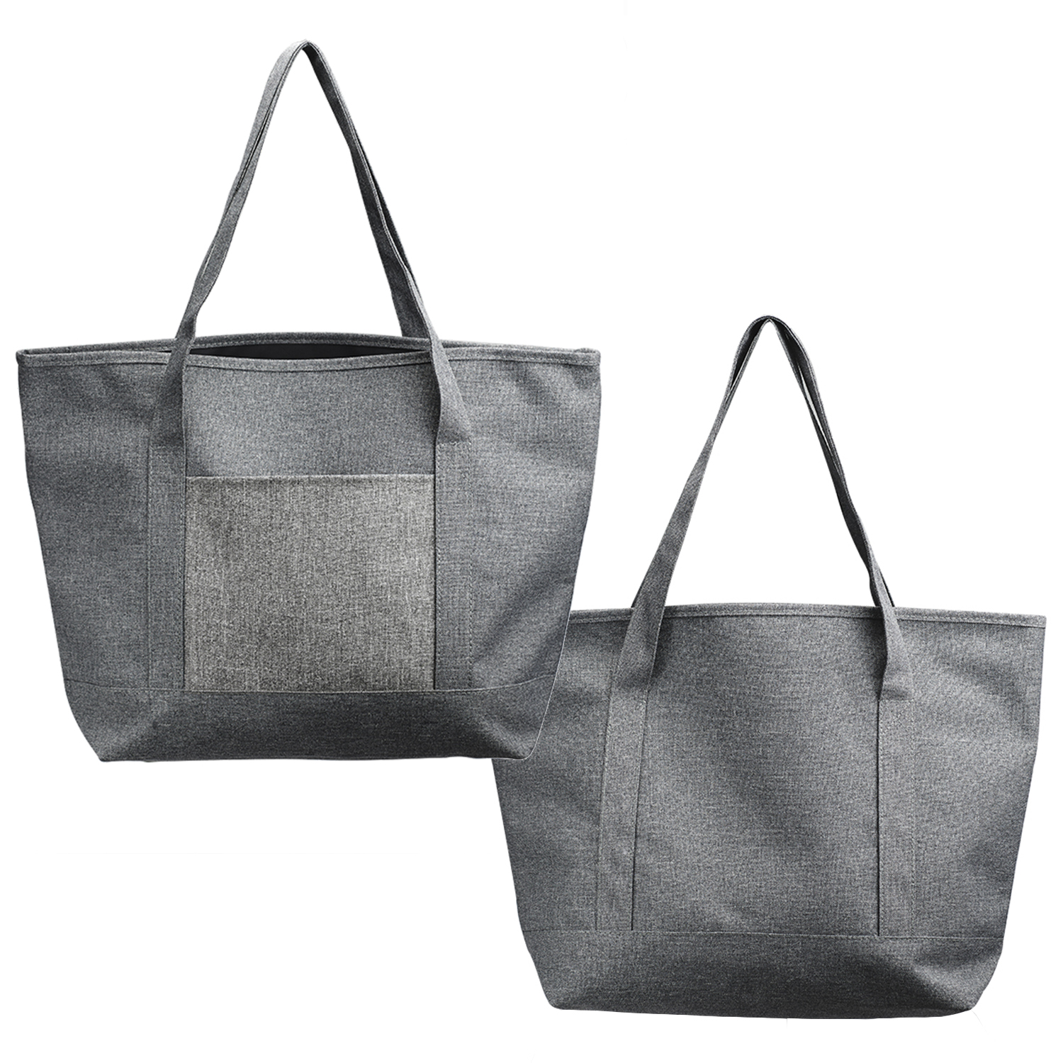 Heathered Tote Bag with Pocket, custom tote bag with logo imprint 5