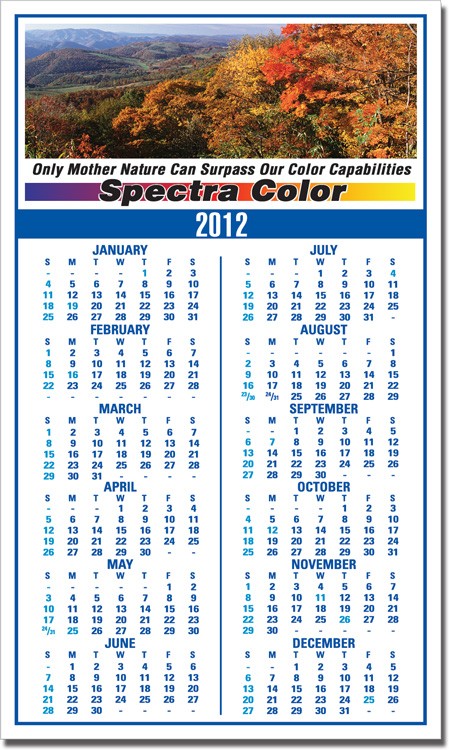 Utility Year-at-a-Glance Kwik-Stik Calendar w/ Top Ad Space 1