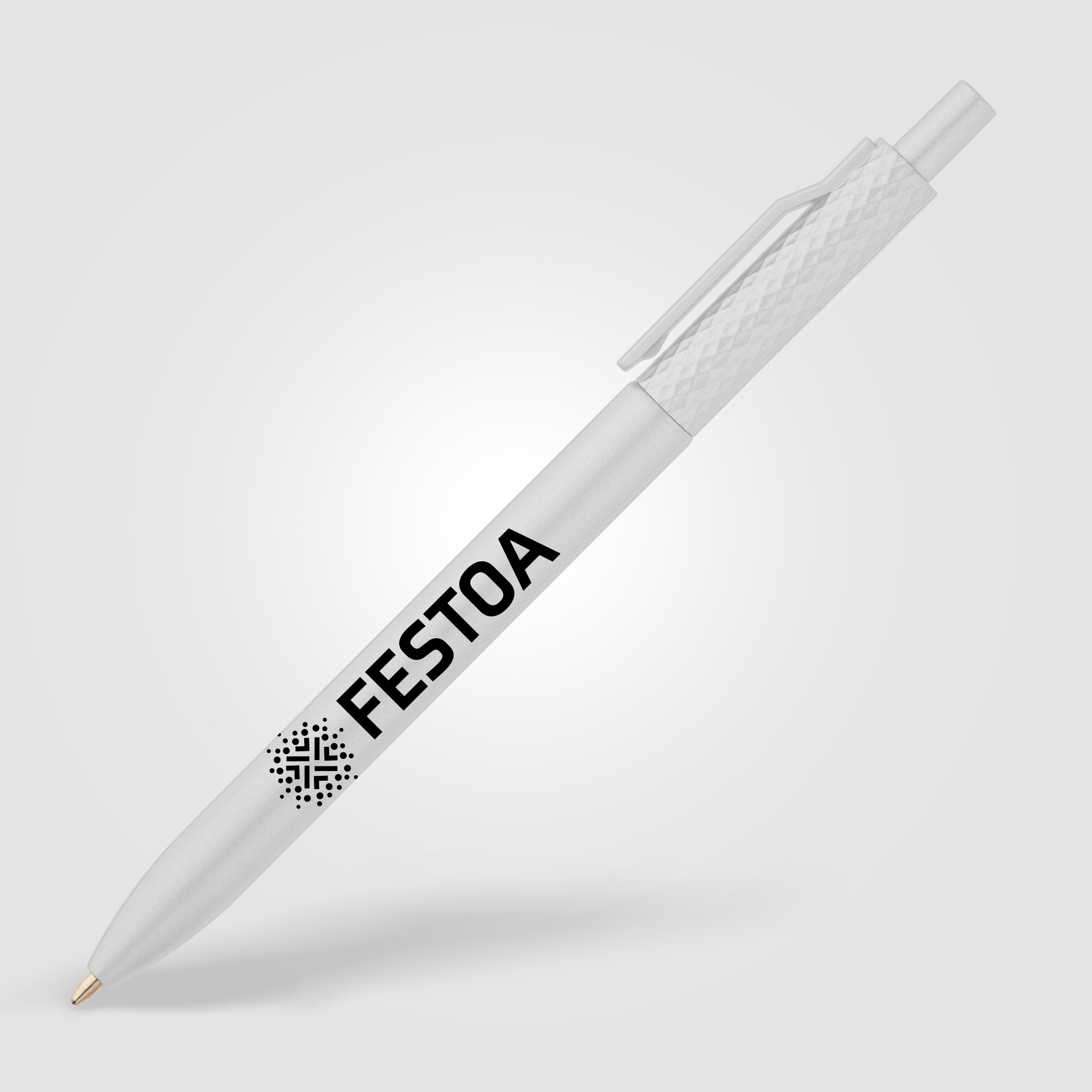 Vale Recycled Plastic Diamond Textured Metallic Pen 5