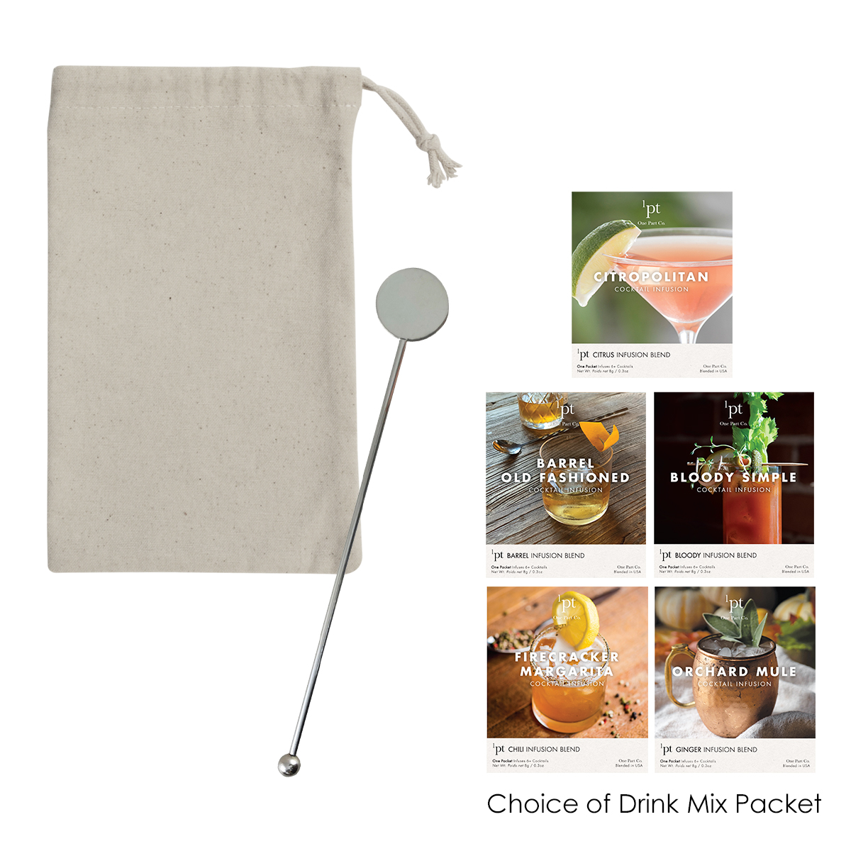 Stainless Steel Cocktail Stirrers With Cocktail Infusion Drink Packet 3