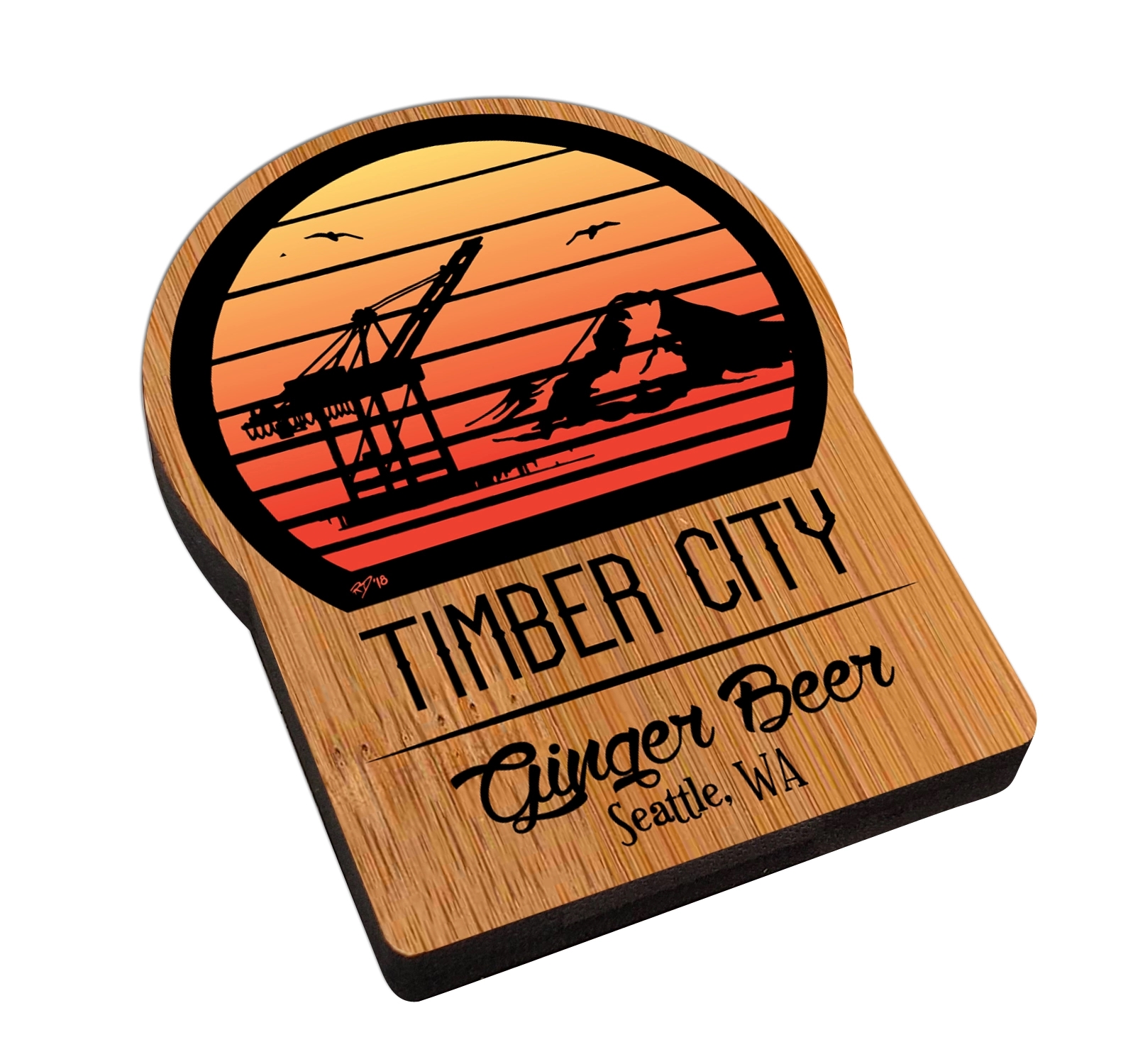 Custom Ultra Vivid Bamboo Magnet with Disc Magnet 2