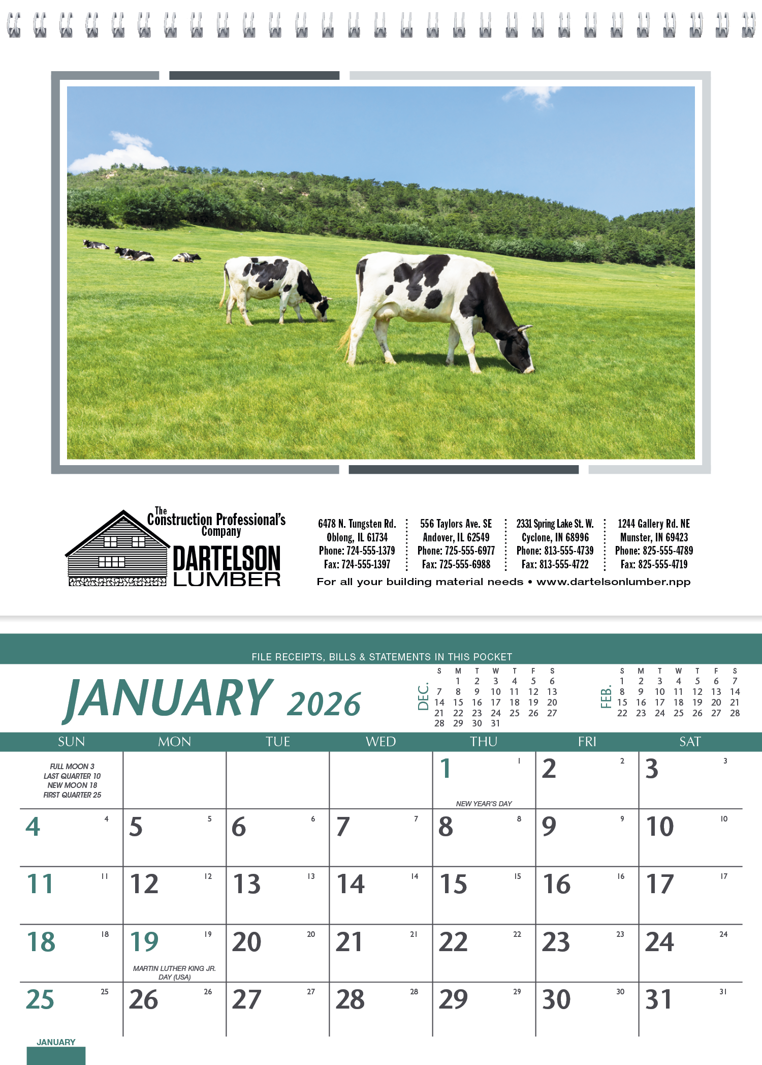 Triumph® Calendars Farm Pocket Calendar 63