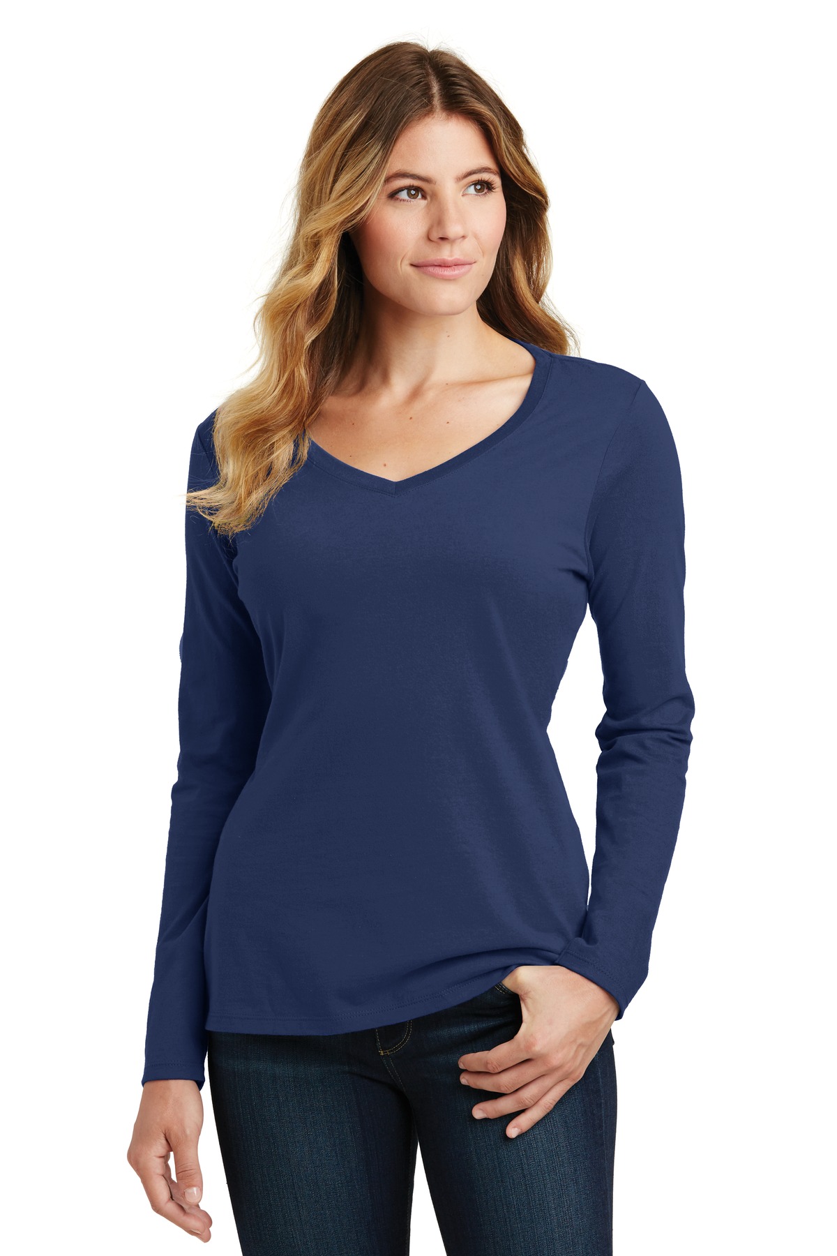 Port & Co Women's Long Sleeve Fan Favorite V-Neck Tee. LPC450VLS 20