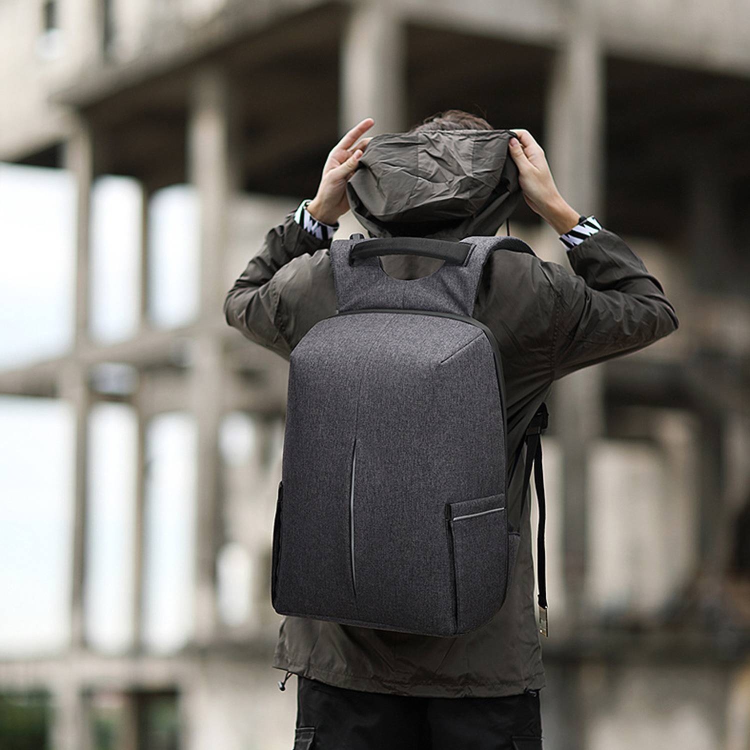 Men Waterproof Password Anti-Theft Computer Backpack 2