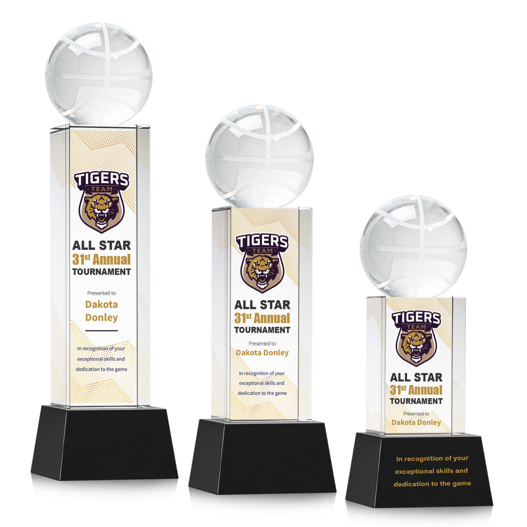 Basketball VividPrint™ Award on Belcroft - Black
