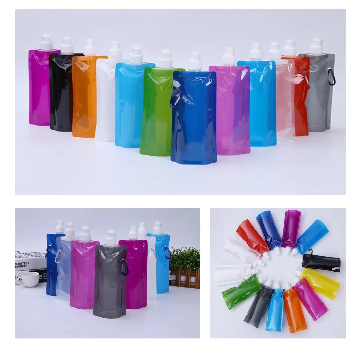 17 Oz Reusable Collapsible Water Bottles All Over Printing 6