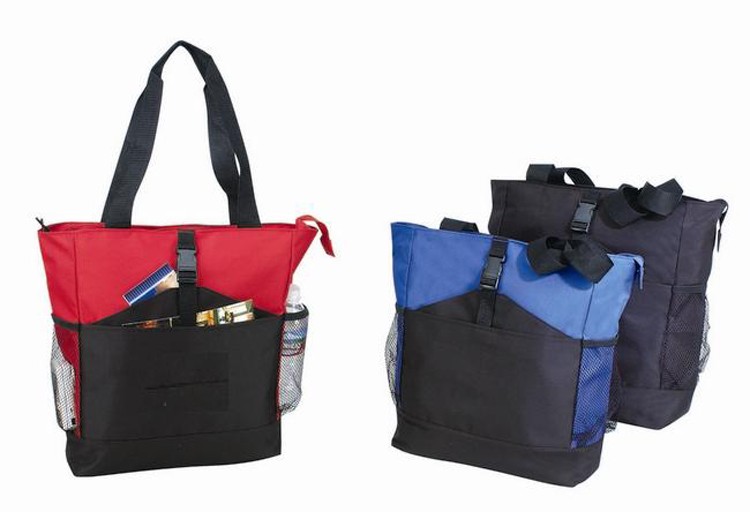 Poly Zippered Tote Bag, custom tote bag with logo imprint 1