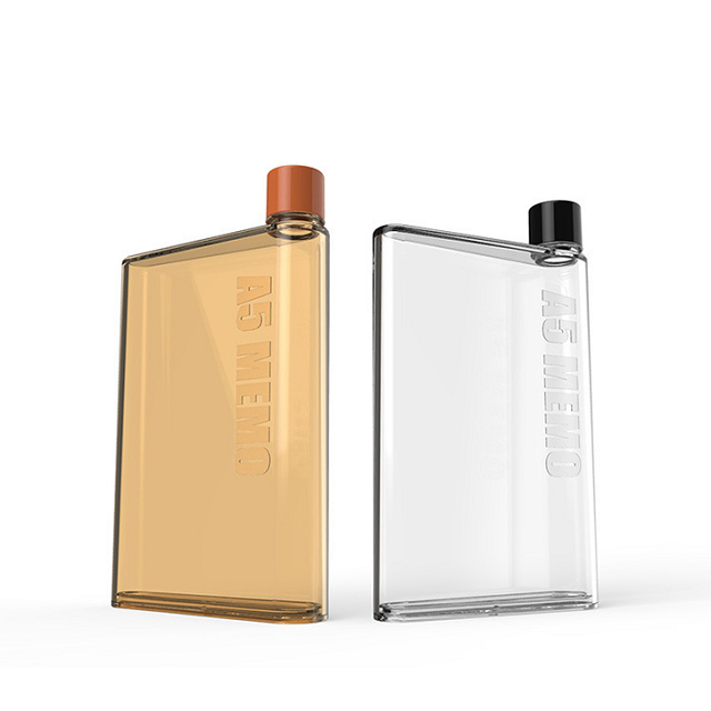 A5 Notebook Flat Plastic Water Bottle 14 oz 1