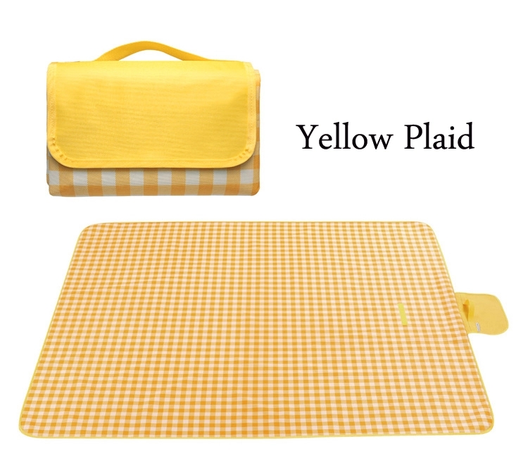 Custom Gift 600D Oxford Fabric Plaid Picnic & Beach Blanket 6