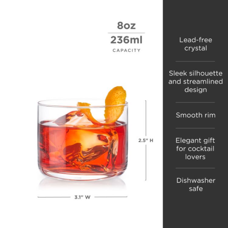 Viski® Raye Crystal Negroni Glass, set of 4 7