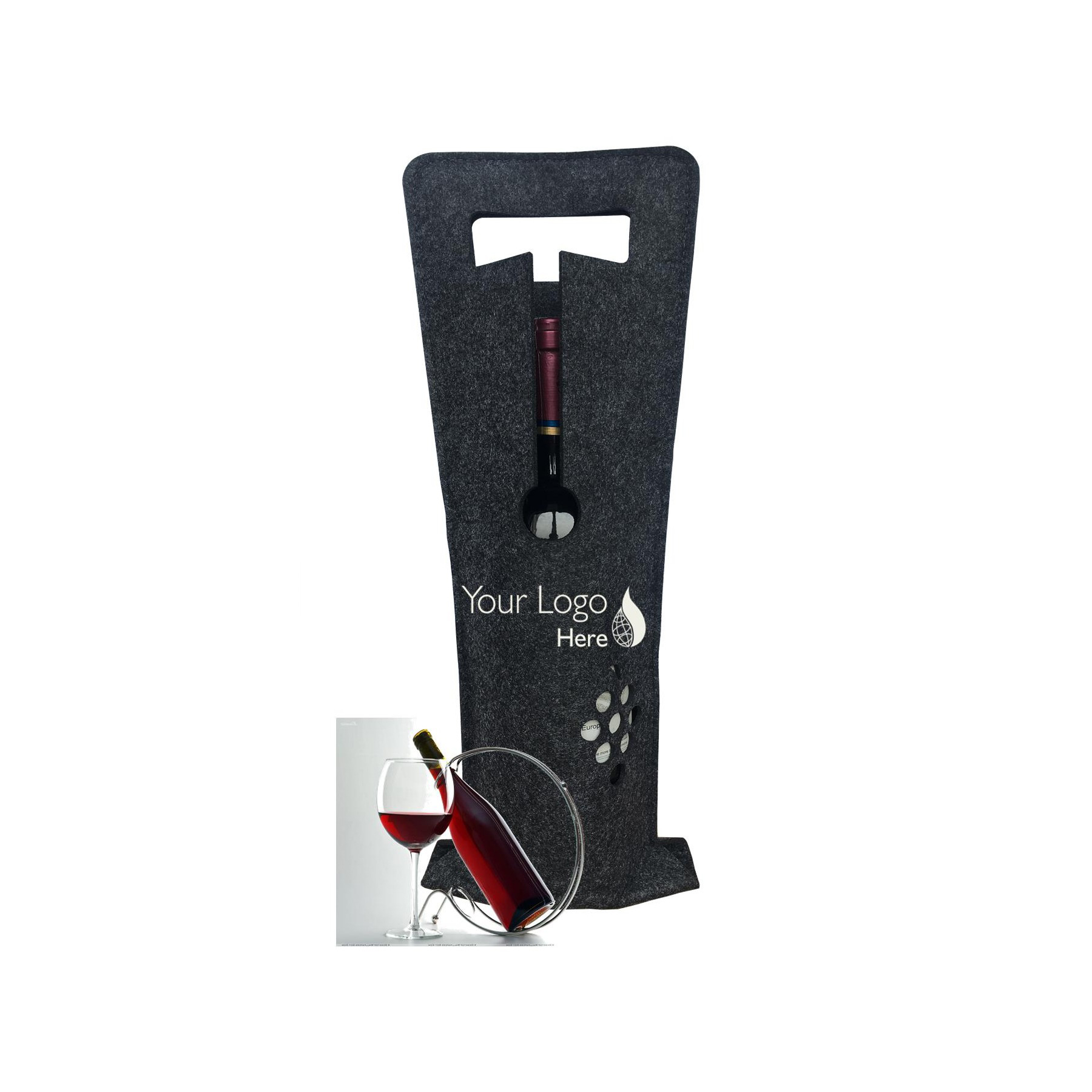 Felt Wine Tote Bag, custom tote bag with logo imprint 3