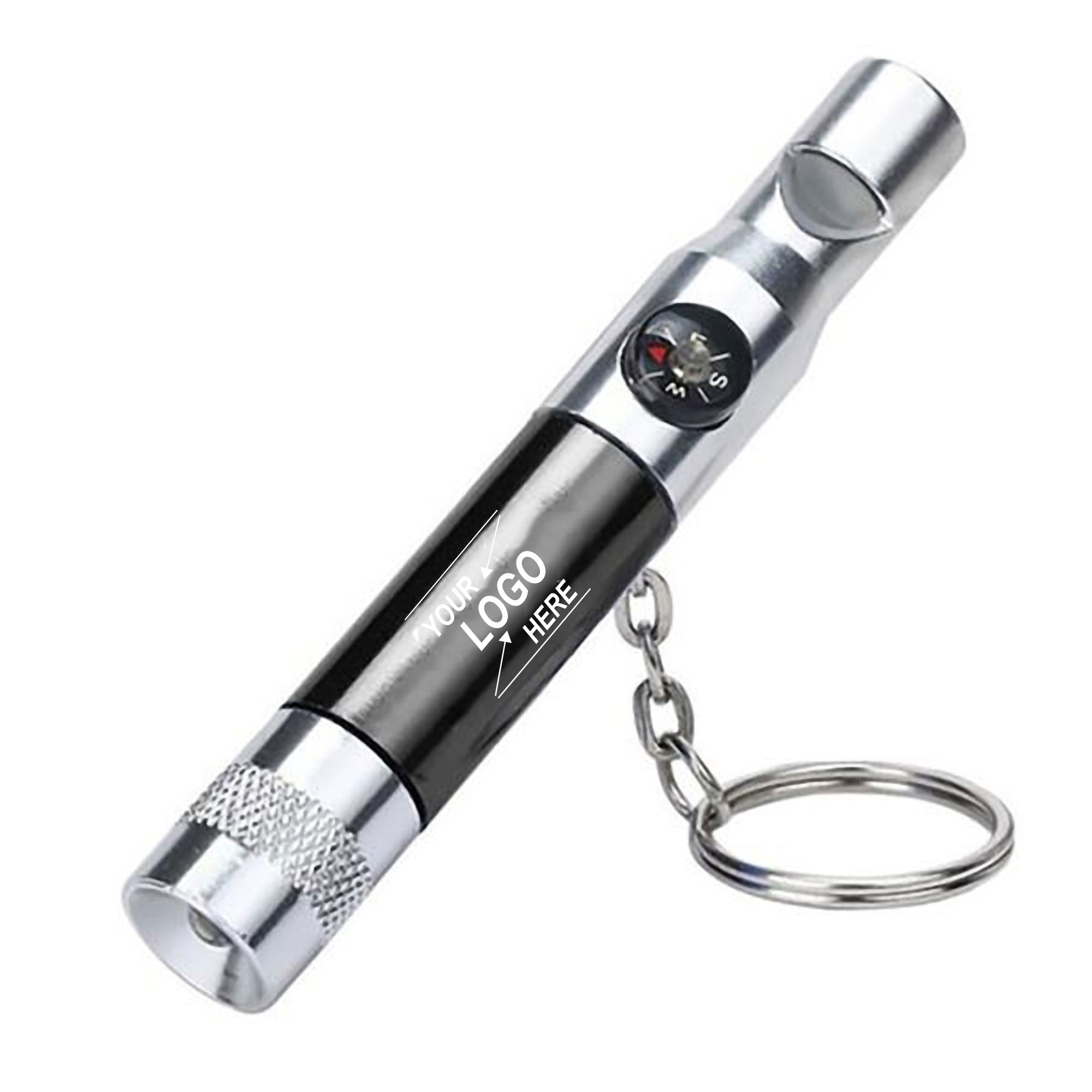 LED Light, Compass & Whistle Keychain Toolkit 2