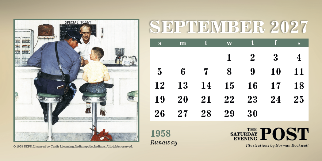 Triumph® Calendars The Saturday Evening Post Illustrations by Norman Rockwell Desk Calendar 34