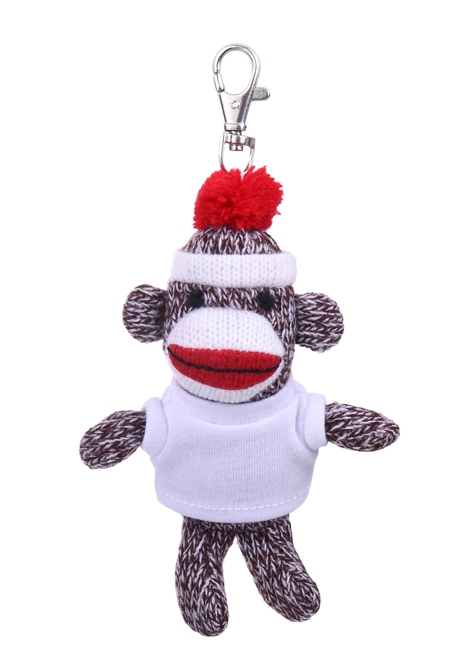 Plush Original Sock Monkey Keychain with Tee 3