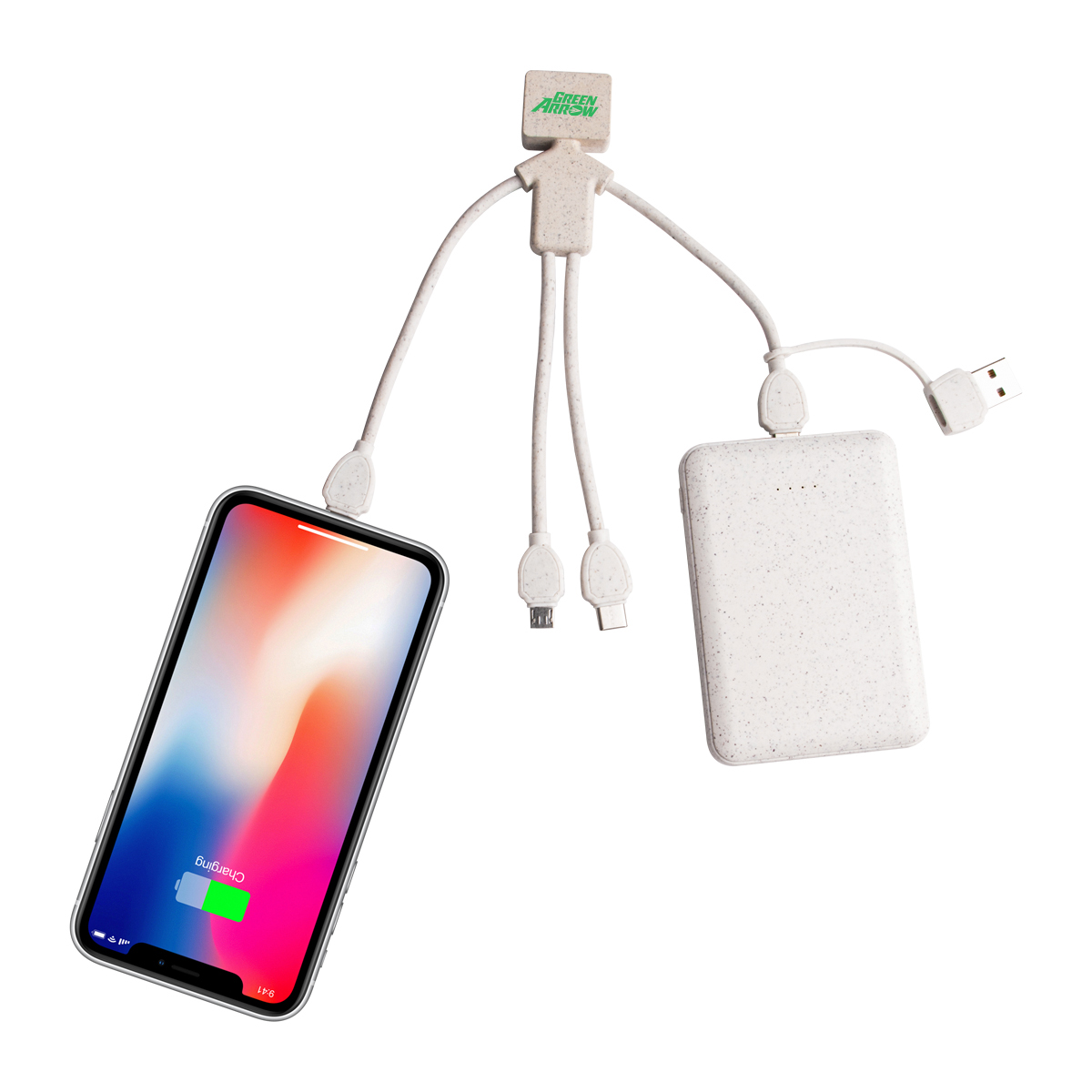 Eco Friendly Biodegradable Wheat Straw Charging Cable with Type C, Lightning and Micro USB Connector 6
