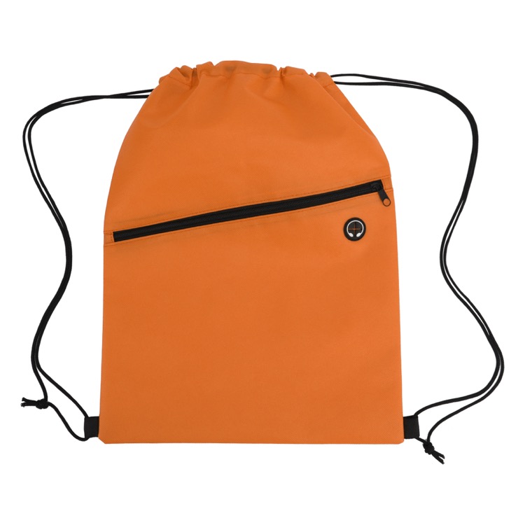 Non-Woven Sports Drawstring Bag with Front Zipper 20