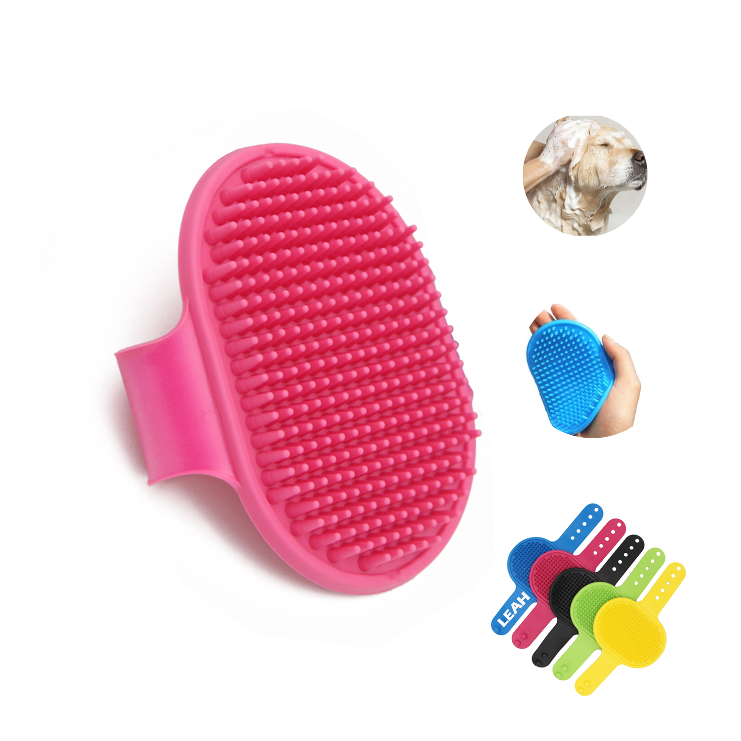 Dog & Cat Ruber Grooming Massage Brush 2